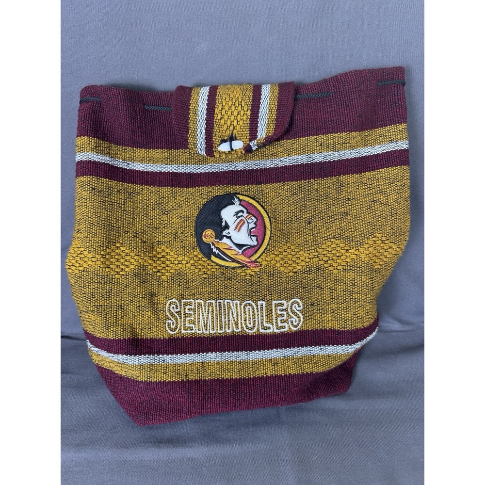 Florida State Seminoles Backpack Boho Woven Drawstring FSU Bag Garnet Gold